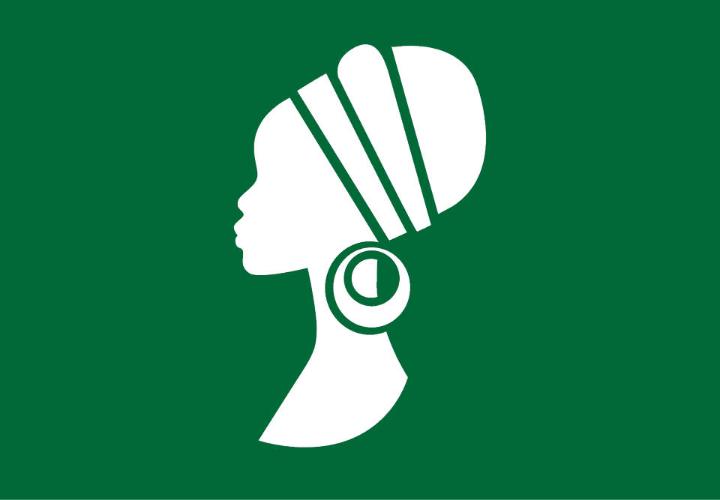 icon with profile of an African woman