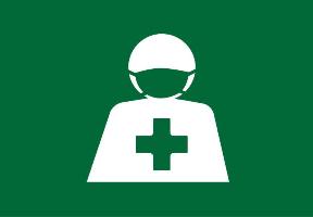 icon of person with medical cross on chest