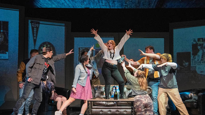 Musical Theatre students performing in Bedford Hall