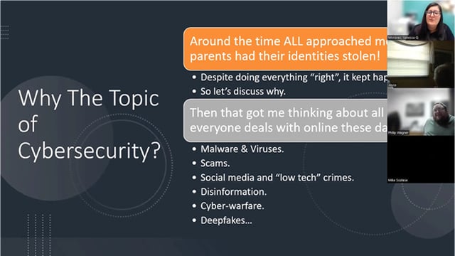 Why the topic of cybersecurity?