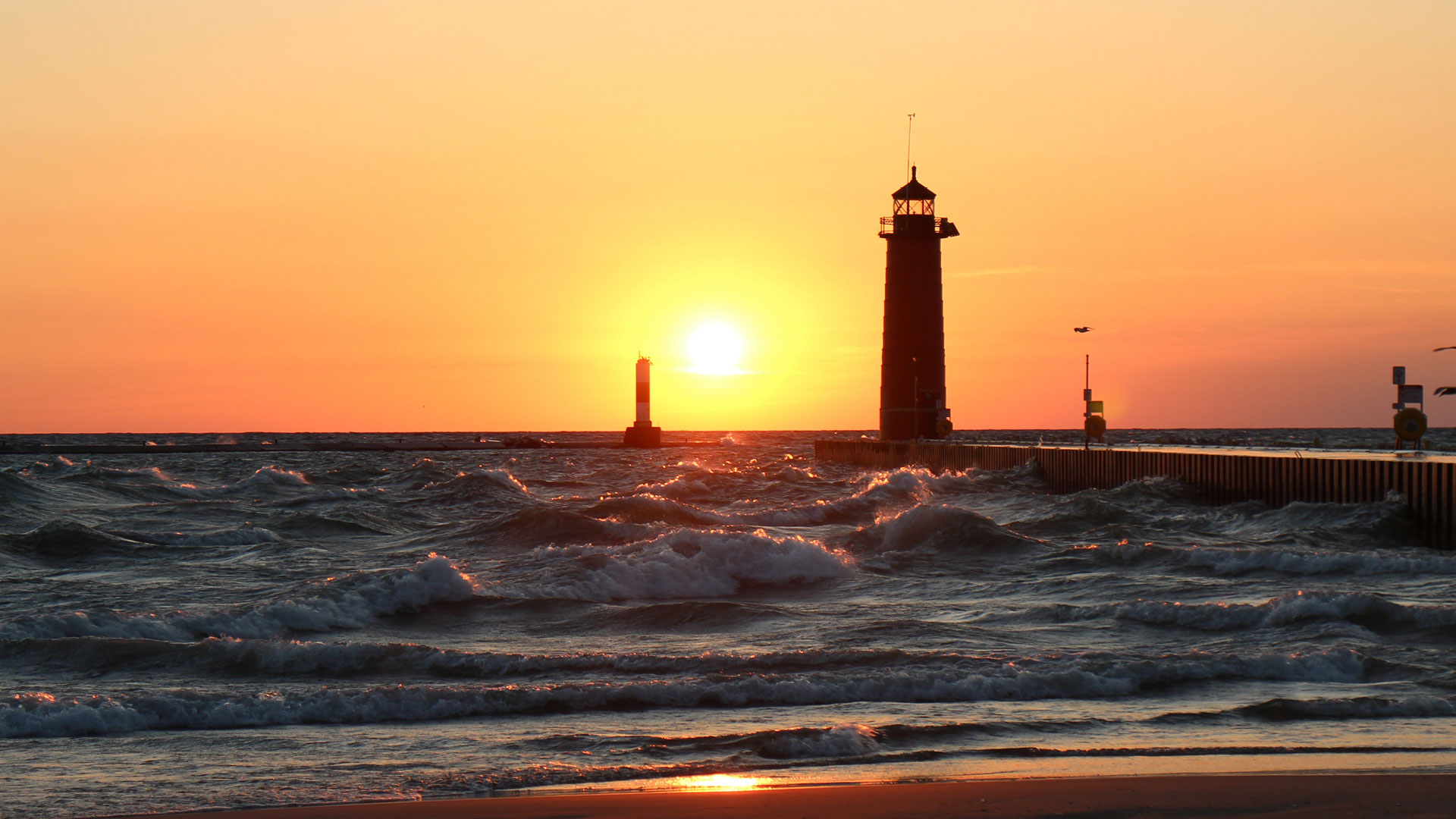 Kenosha lakefront at Sunrise.