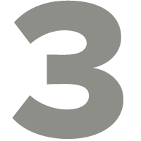The number 3 in med grey