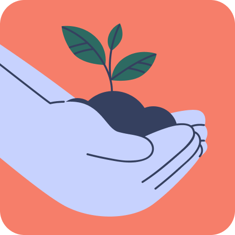 illustration of hand with plant
