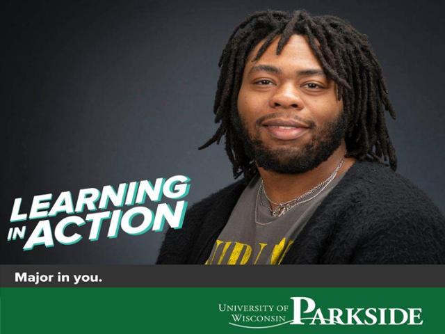 Learning in action photo for UW-Parkside Student, Khari Davis