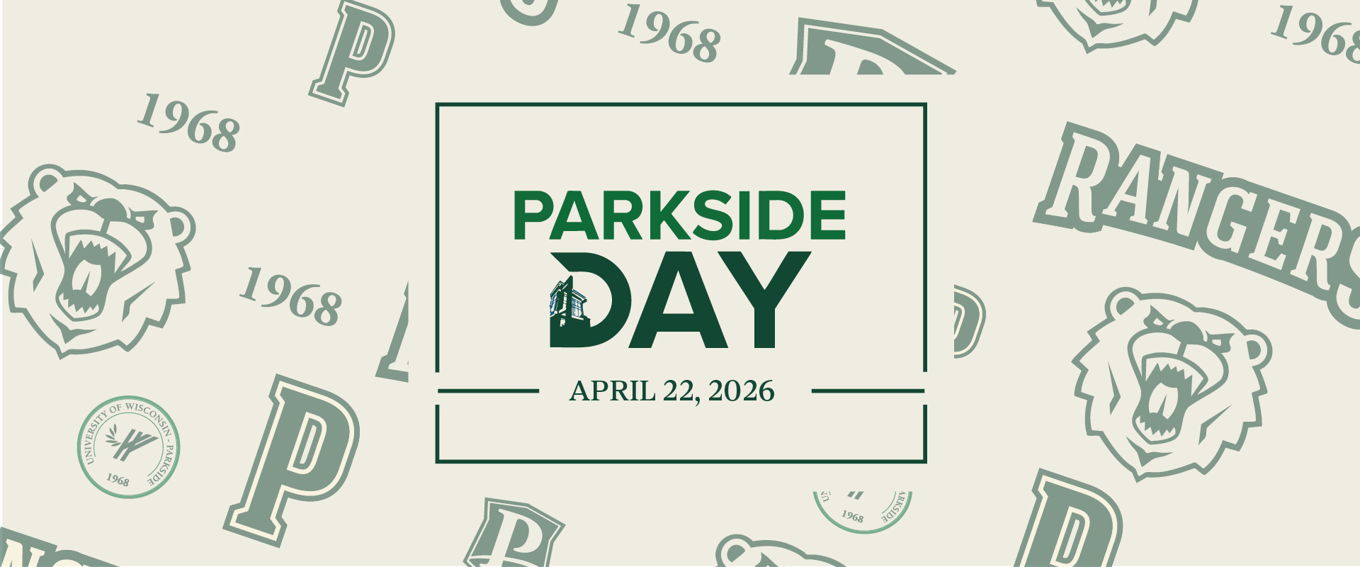 Parkside day on a cream background with a Ranger textile in the background