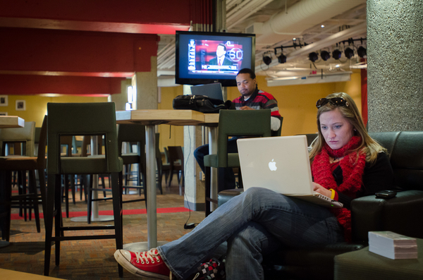 UWP Student studying