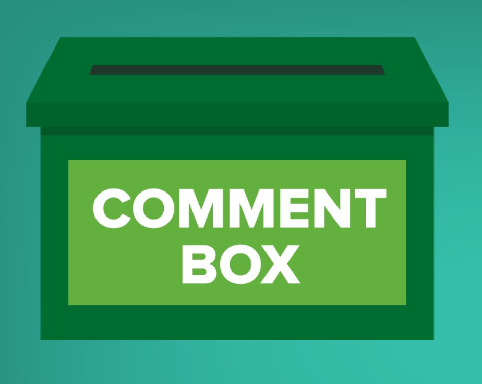 Image of a green box for dropping comments
