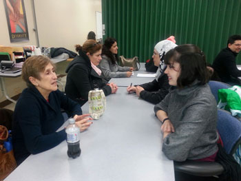 UWP Spanish student interviewing a heritage speaker