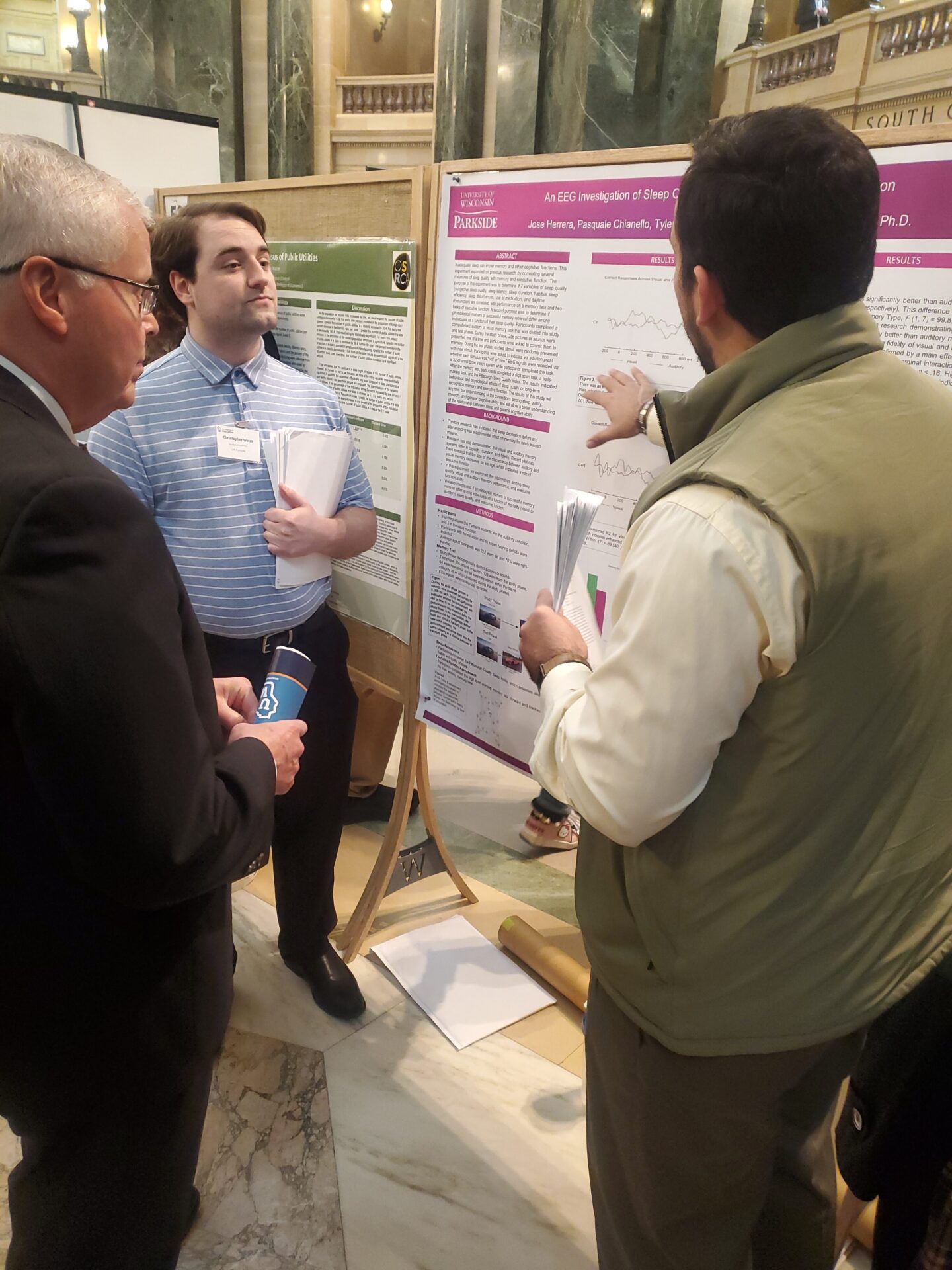 President Rothman and two UW-Parkside student researchers