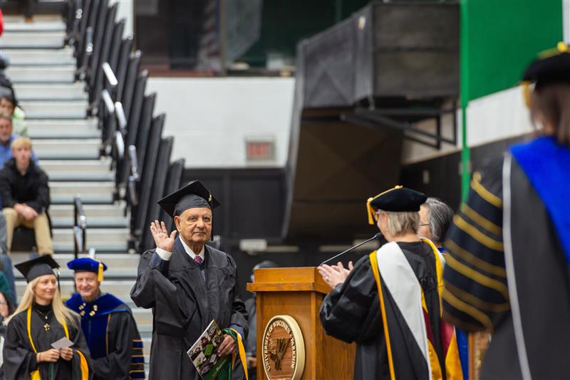 UW-Parkside's most senior graduate, Molla Anam