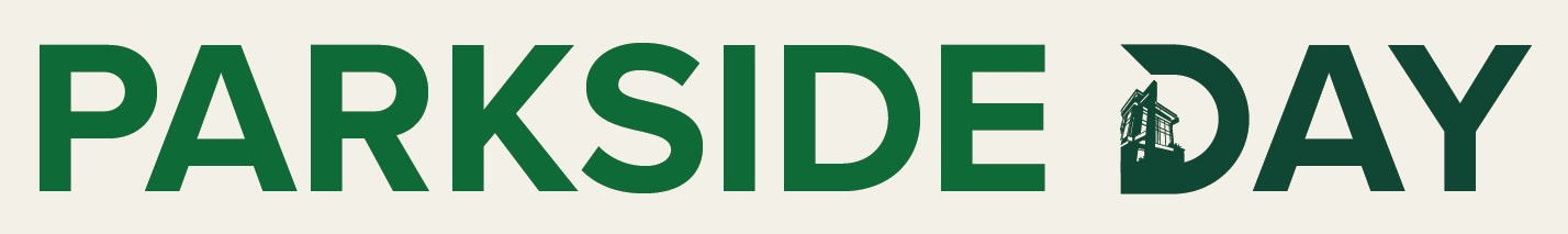 Parkside day with a stylized D that has the student center in it